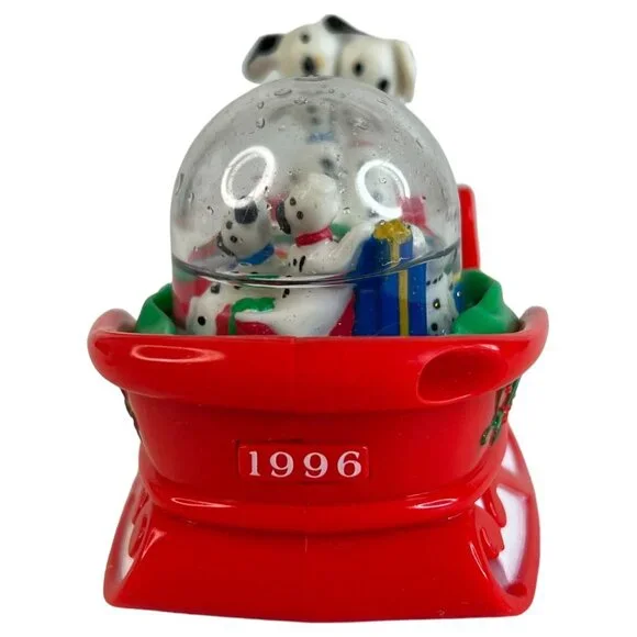 1996 McDonalds Disney 101 Dalmatians Christmas Ornaments Snow Globe Dome Vintage - Picture 9 of 12